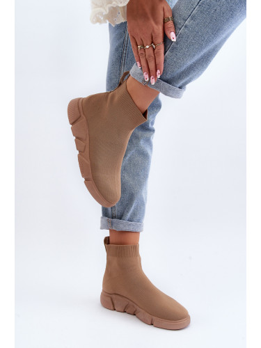 Boto Дамски спортни обувки с чорап бежови Zirila