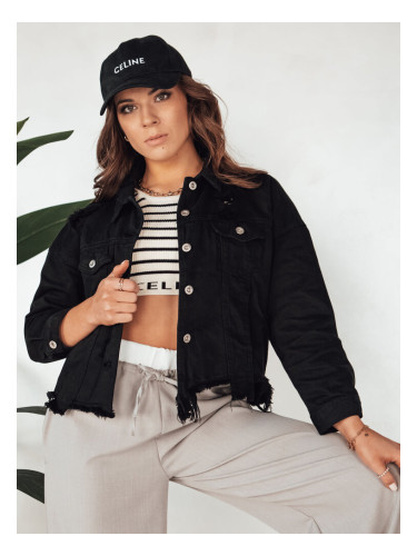 Kurtka damska jeansowa oversize MOLI czarna Dstreet