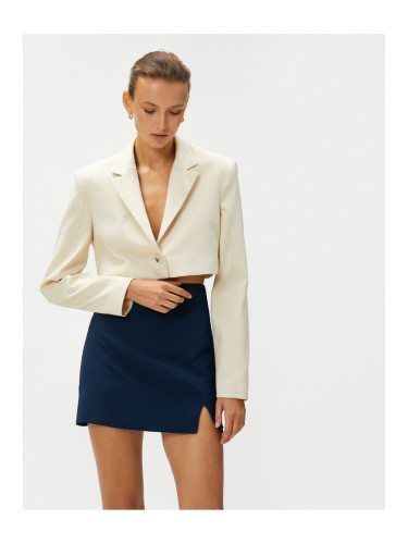 Koton Crop Blazer Jacket Single Button