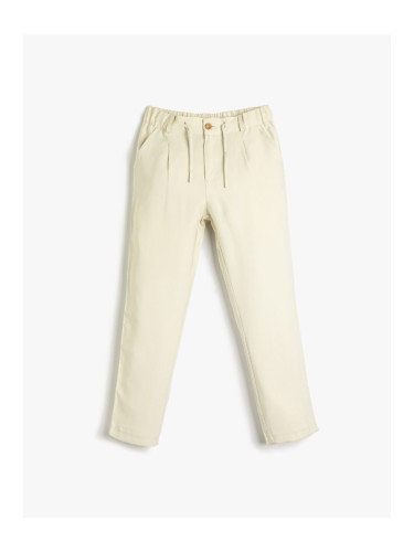 Koton Trousers Tie Waist And Elastic Pocket Skinny Leg Tencel™
