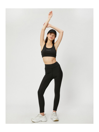 Koton Belt Pocket Athletic Tights With Stitching Detail.