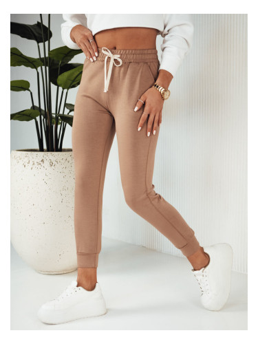 Spodnie damskie dresowe MILA kamelowe Dstreet