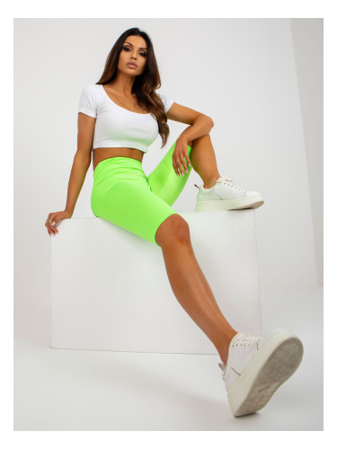 Fluo Green Cotton Cycling Shorts
