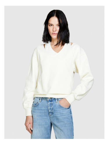 Sisley Суитшърт 3FPPL104P Екрю Regular Fit