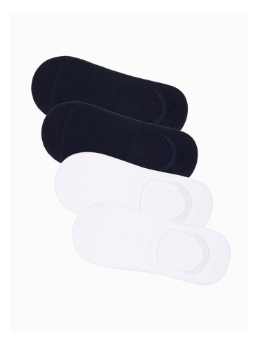 Ombre Men's foot socks 4-pack - white and navy OM-SOSS