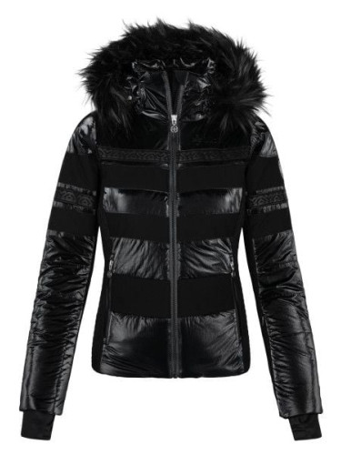 Black women's ski jacket with faux fur Kilpi DALILA