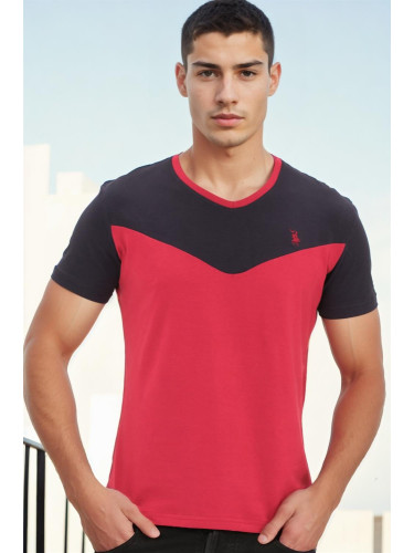 T8591 DEWBERRY MENS T-SHIRT-DARK BURGUNDY