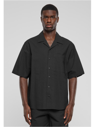 Men's Seersucker Shirt - Black