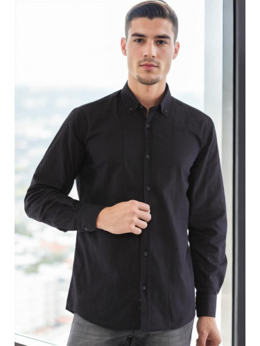 G721 DEWBERRY MEN'S SHIRT-DARK BLACK