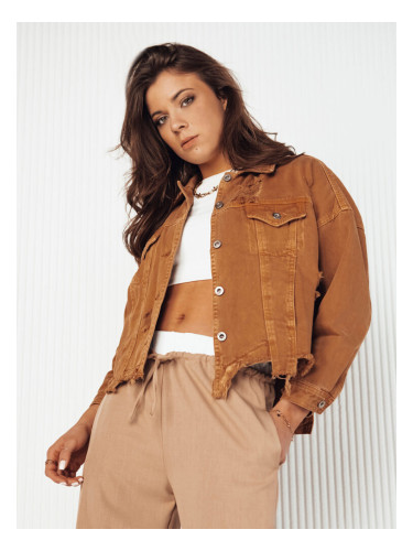 Kurtka damska jeansowa oversize MOLI kamelowa Dstreet