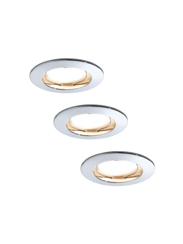 Paulmann 92829 - К-кт 3бр. LED/6,8W IP44 димируеми лунички за баня COIN 230V