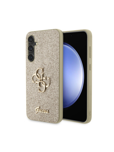 Гръб Guess PU Fixed Glitter 4G Metal Logo Case за Samsung Galaxy S23 FE -Златист