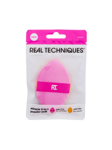 Real Techniques Miracle 2-In-1 Powder Puff Апликатор за жени 1 бр