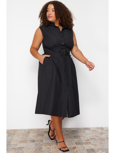 Trendyol Curve Black Woven Shirt Dress