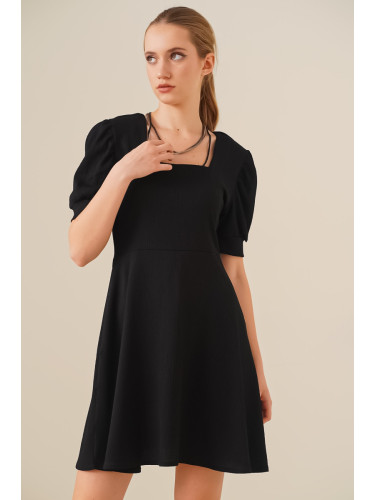 Bigdart 2339 Square Collar Knitted Dress - Black