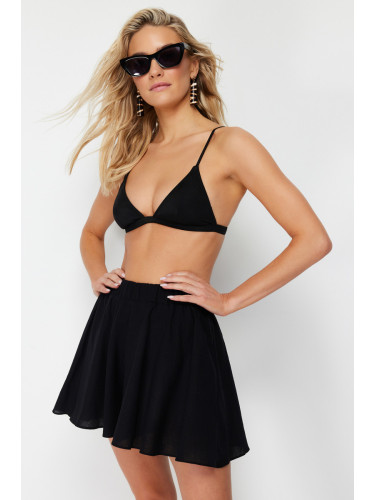 Trendyol Black Woven 100% Cotton Beach Shorts & Bermuda