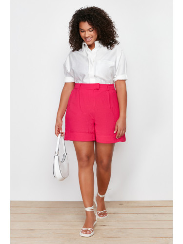 Trendyol Curve Pink Pleated Woven Shorts