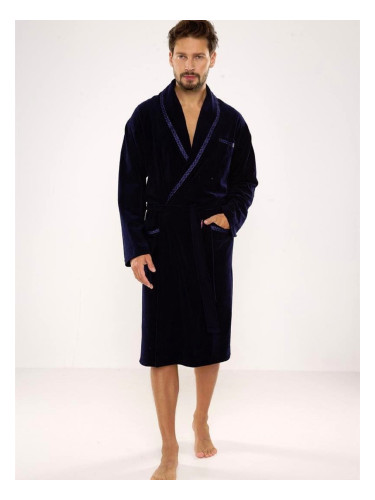 Men's bathrobe De Lafense 666 Ronaldo M-2XL navy blue 059