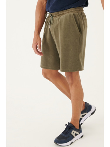 ALTINYILDIZ CLASSICS Men's Khaki Standard Fit Regular Cut Terry Shorts