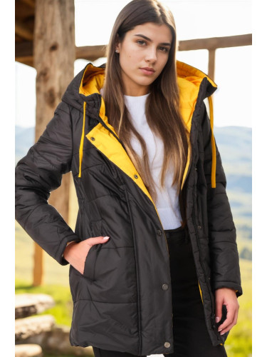 Z6660 DEWBERRY WOMEN'S COAT-BLACK-2