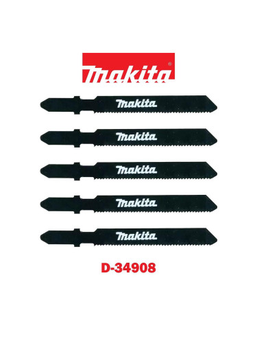 Нож за прободен трион / зеге Makita D-34908, за рязане на дърво и метал, B22, 5бр., 51мм