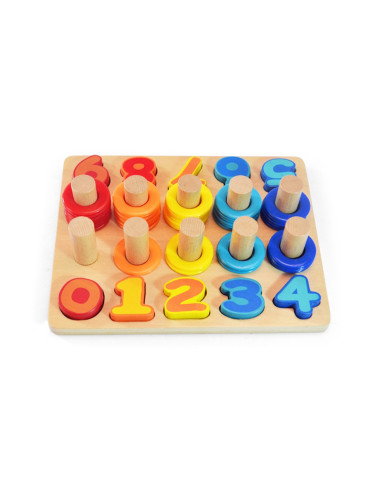 Дървена дъска с цифри и рингове AcoolToy 18 м+