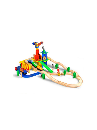 Дървено влакче с релси AcoolToy 3 г.+