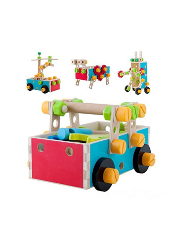 Дървен конструктор с болтчета и гайки AcoolToy 3 г.+