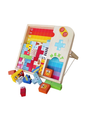 Детски дървен пъзел - тетрис AcoolToy 3 г.+