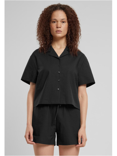 Women's Seersucker shirt - black
