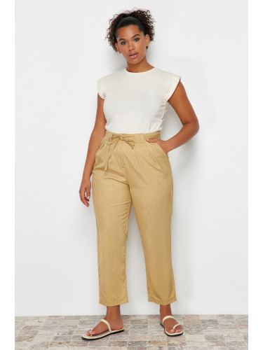 Trendyol Curve Stone Carrot Woven Fabric Trousers