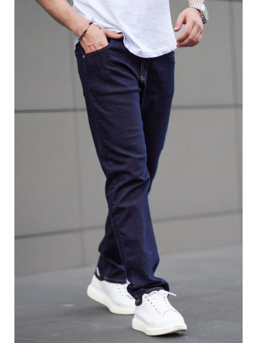 Madmext Dark Blue Straight Fit Men's Denim Trousers Jeans 6856