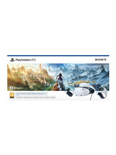 Очила за виртуална реалност PlayStation VR2 в комплект с код за игра Horizon Call of The Mountain, ОLЕD дисплей, 2000 x 2040 на око, 120Hz, USB Type-C, бели