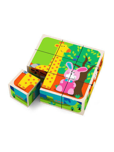 Цветни дървени кубчета, AcoolToy, 2 г.+