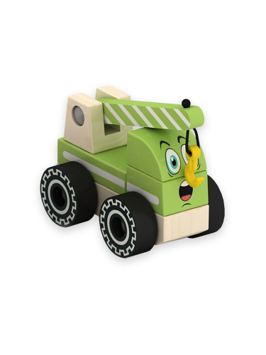 Дървена играчка-кран за сглобяване, AcoolToy, 3 г.+
