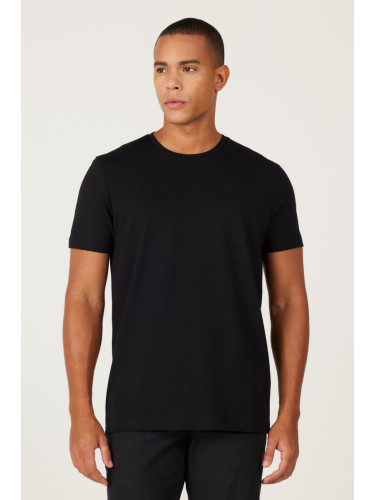ALTINYILDIZ CLASSICS Men's Black Slim Fit Slim Fit Crew Neck Cotton T-Shirt
