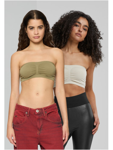 Women's bra Bandeau 2-Pack beige/khaki