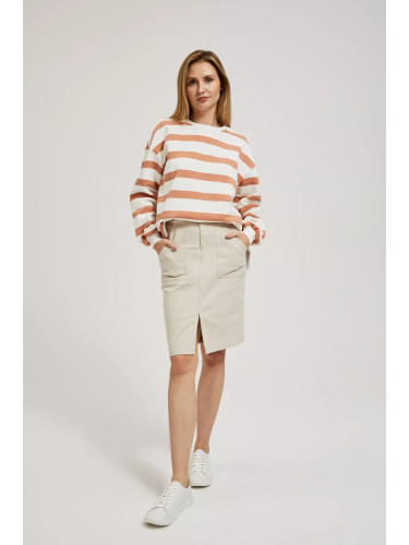 Бежова дамска пола тип „калъф“