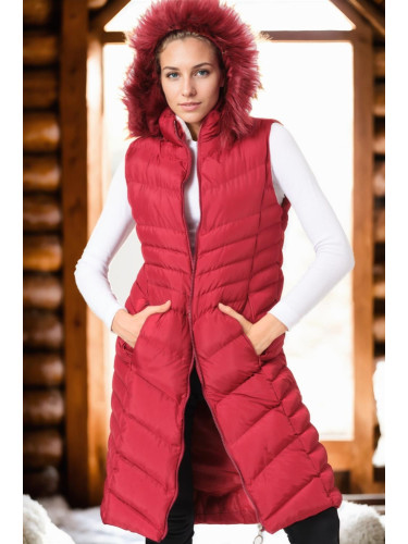 Z6725 DEWBERRY WOMEN'S VEST-PLAIN BURGUNDY