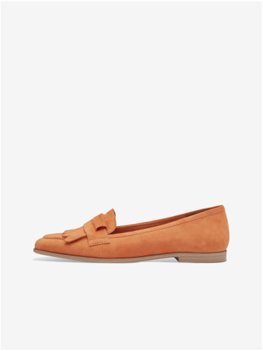 Women's orange leather loafers Tamaris - Women