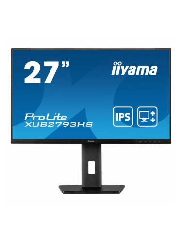 Монитор IIYAMA ProLite XUB2793HS-B6, 27" (68.58 cm) IPS панел, 100Hz, Full HD, 4ms, 80 000 000:1, 250 cd/m2, DisplayPort, HDMI
