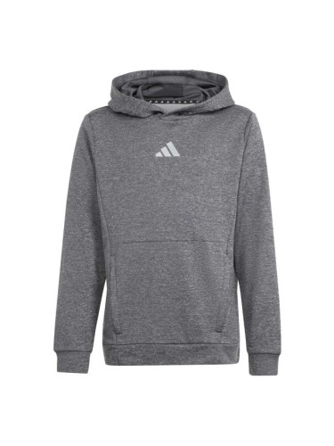 adidas TRAINING HEATHER HOODIE KIDS Детски суитшърт, тъмносиво, размер