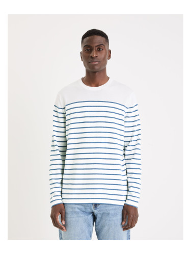 White men's striped basic sweater Celio Gewellrs