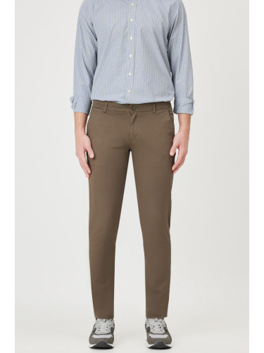 AC&Co / Altınyıldız Classics Men's Khaki Slim Fit Slim Fit Cotton Side Pocket Flexible Chino Trousers