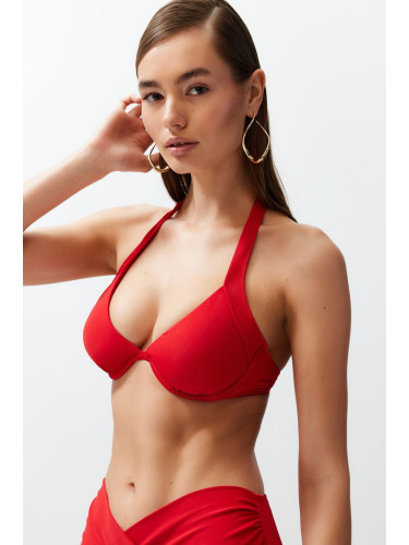 Trendyol Red Balconette Inverted V Underwire Bikini Top