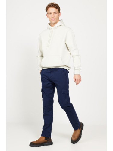 AC&Co / Altınyıldız Classics Men's Navy Blue Extra Slim Fit Slim Fit Cargo Pocket Cotton Stretch Trousers