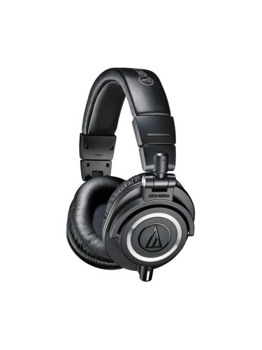 Слушалки Audio-Technica ATH-M50X, за професионален мониторинг, 45мм говорители, 15-28kHz, 99 dB, сваляем кабел, сгъваеми, черни