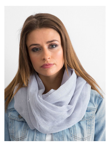 Light gray scarf with rhinestones
