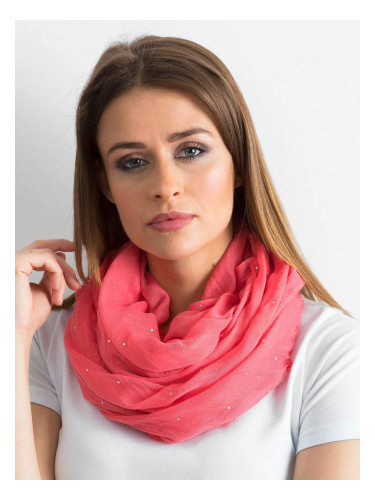 Coral scarf with rhinestones