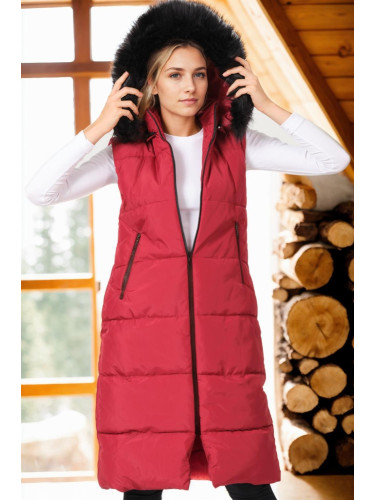 Z6741 DEWBERRY WOMEN'S VEST-LIGHT BURGUNDY